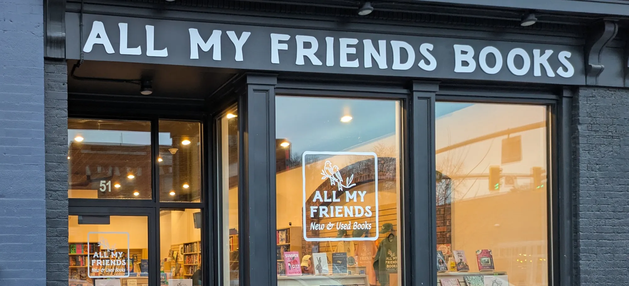 All My Friends Books — exterior of our independent bookstore in downtown Cortland, NY